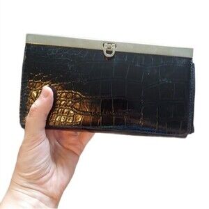 Merona Black Faux Leather Snakeskin Wallet
